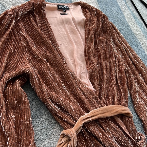 Retrofete Sequined Mini Wrap Dress - Picture 5 of 6